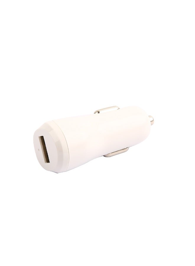 أوت بوكس شاحن سيارة 2.4 أمبير، منفذ USB واحد + كابل USB لايتنينج، 2.4 أمبير، 1.2 متر، أبيض - Image 1